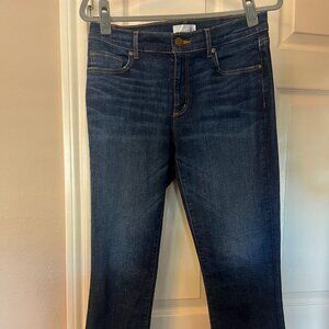 NEW Loft Ann Taylor Women's Dark Wash Denim Jeans Modern Kick Crop - Size 28 / 6